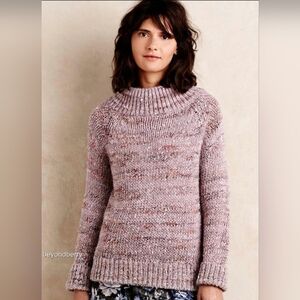 ANTHROPOLOGIE Marled Mockneck Pullover Sweater